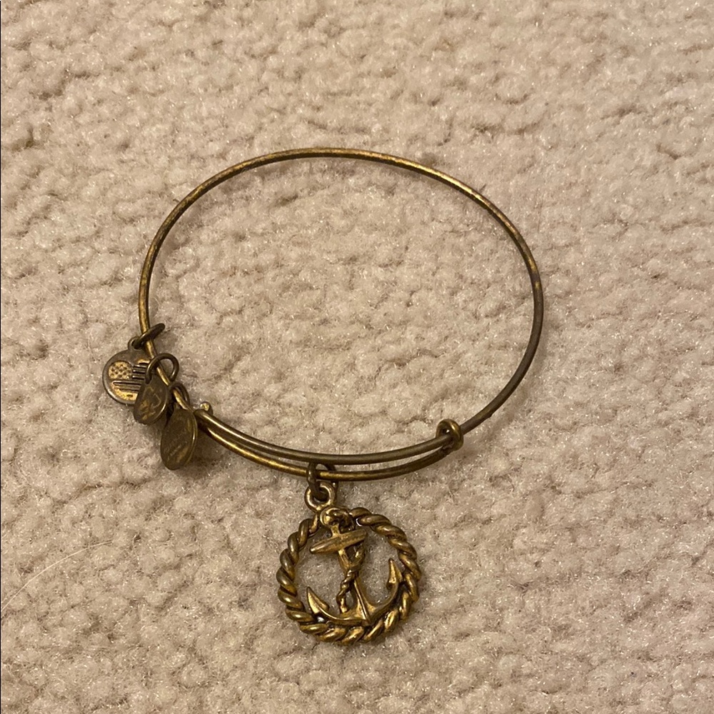 Alex and Ani Gold Anchor Charm Bracelet